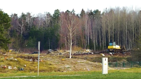 Stack of different types of large garbage dump, plastic bags, and landfill 動画素材 170011622