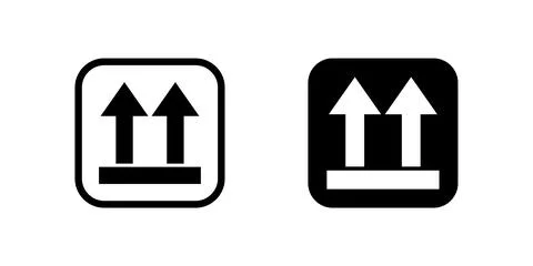Stack up direction symbol icons, used on packaging to indicate proper orien.. Stock Illustration