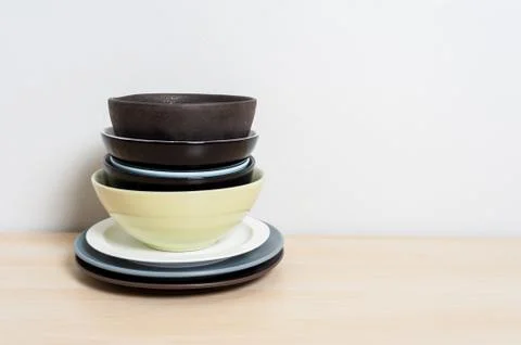 Stack of dishes Stock Photos