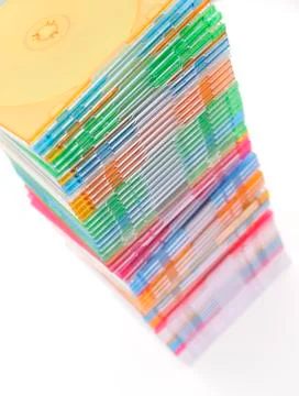 Stack of disks isolated on white background 写真素材