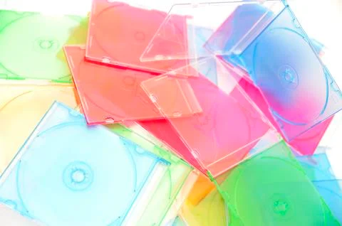 Stack of disks isolated on white background Foto stock