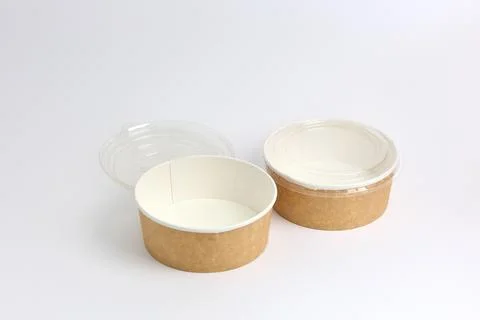 Stack of Disposable Cups for Cold Desserts Stock Photos