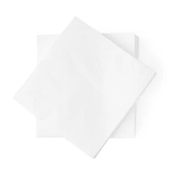 Stack of disposable paper handkerchiefs isolated on white, top view Stock Photos