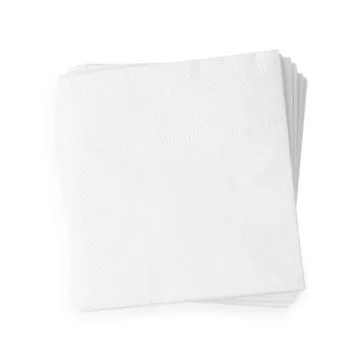 Stack of disposable paper handkerchiefs isolated on white, top view Stock Photos