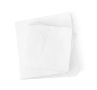 Stack of disposable paper handkerchiefs isolated on white, top view Stock Photos