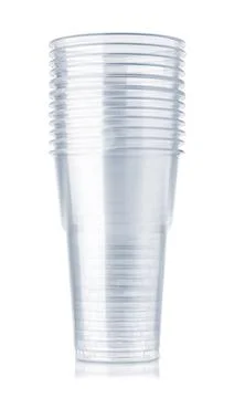 Stack of disposable plastic beer cups Stack of disposable plastic beer cup... 库存照片