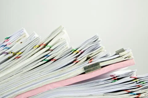 Stack document of account overload Stock Photos