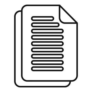 Stack of document files icon outlining data Stock Illustration