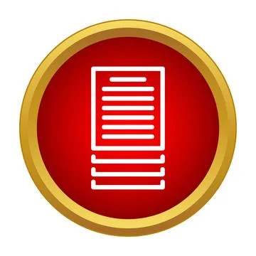 Stack of document files icon on red circle Illustrazione stock