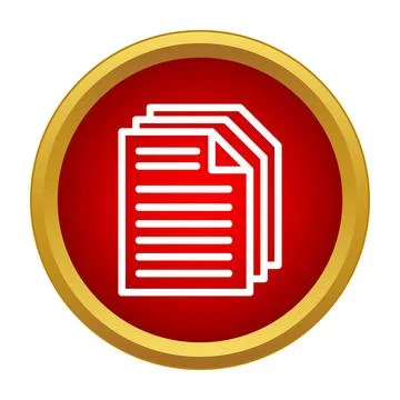 Stack of document files icon in red circle 스톡 일러스트