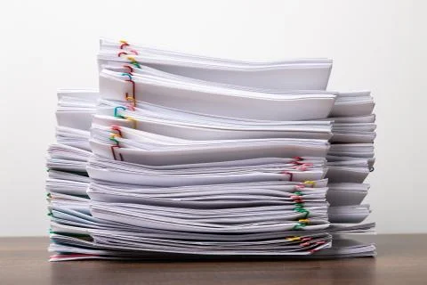 Stack of document overload pape Stock Photos
