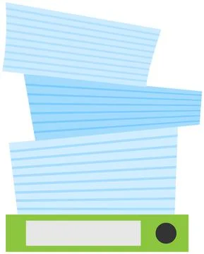 Stack of documents and assignments on folder. Paper sheets with tasks for doing Stock Illustration