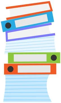 Stack of documents and assignments on folder. Paper sheets with tasks for doing Stock Illustration