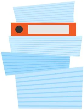 Stack of documents and assignments on folder. Paper sheets with tasks for doing Stock Illustration