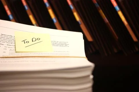 Stack of documents to be filed Stock Photos
