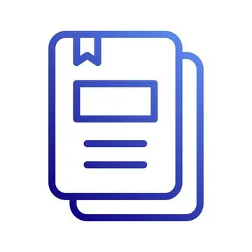 Stack of documents with a bookmark in blue color Stock Illustration