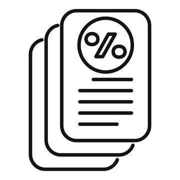 Stack of documents for calculating interest rate percentage Illustrazione stock