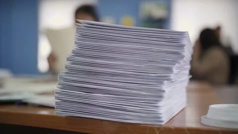 Stack of documents on the desk Stock Footage 301409338