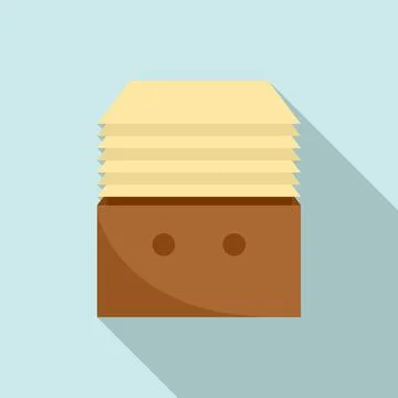 Stack documents icon, flat style Stock Illustration