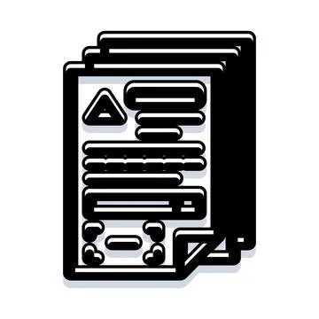Stack of documents icon with information and data Stock Illustration