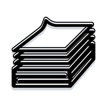 Stack of documents icon for office information Illustrazione stock