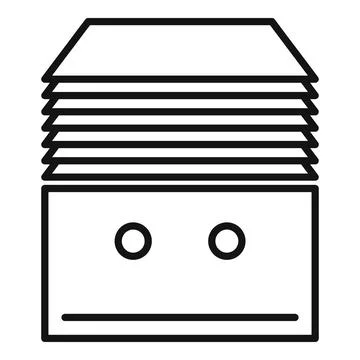 Stack documents icon, outline style Stock Illustration