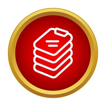 Stack of documents icon representing administration and paperwork Stock Illustration