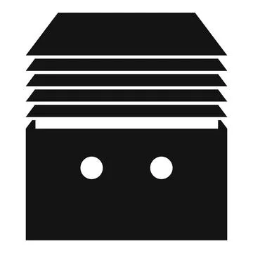 Stack documents icon, simple style 스톡 일러스트