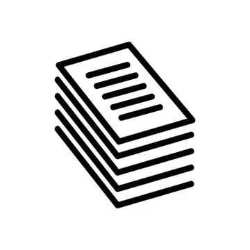 A stack of documents icon vector outline illustration 스톡 일러스트