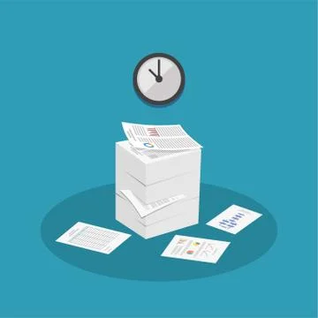 Stack of documents. Paperwork. Stock Illustration