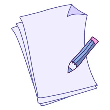 Stack of documents with a pencil. Paper document symbol. イラスト素材