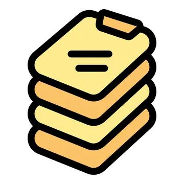 Stack of documents representing data management and organization Stock Illustration