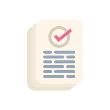 Stack of documents showing successful completion with check mark icon 库存插图