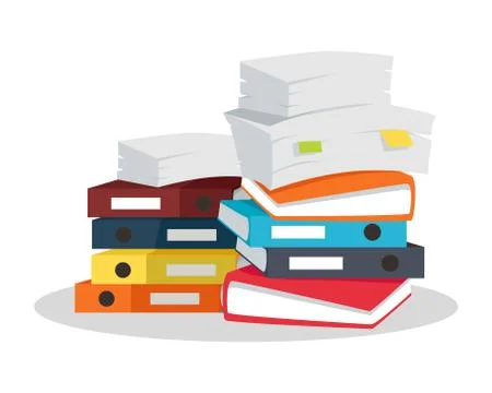 Stack of Documents Vector Flat Design on White Stockillustratie