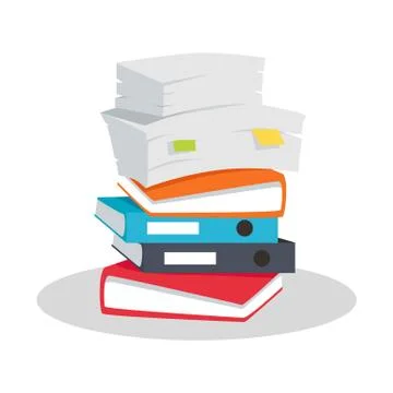 Stack of Documents Vector Flat Design on White Stockillustratie