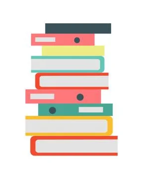 Stack of Documents Vector Flat Design on White Illustrazione stock