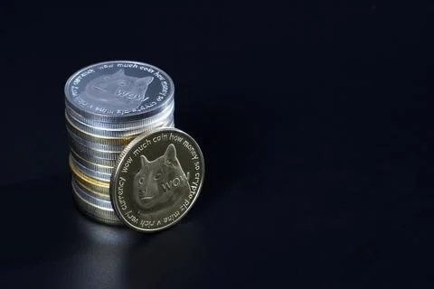 Stack of dogecoins Stock Photos