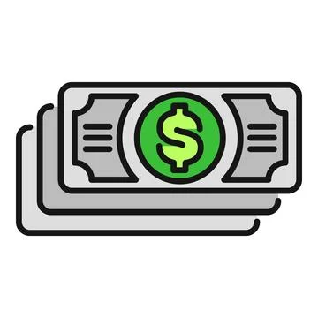 Stack of dollar banknotes financial payment icon Stock Illustration