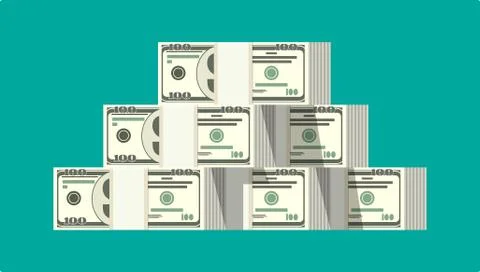 Stack of dollar banknotes. Stock Illustration