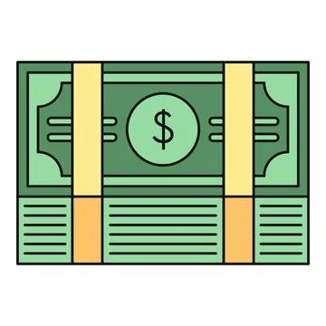 Stack of dollar banknotes representing wealth and financial success Illustrazione stock
