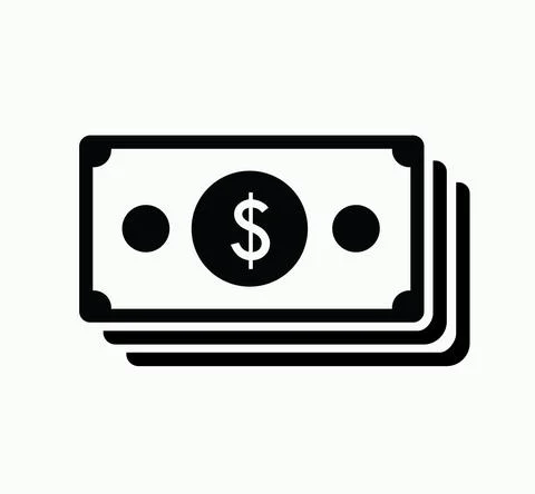 Stack Dollar Bill Note Icon Illustration Line Art Cash Business Currency Finance Stock Illustration