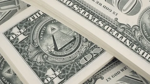 Stack of dollar bills close up Stock Footage 90347585