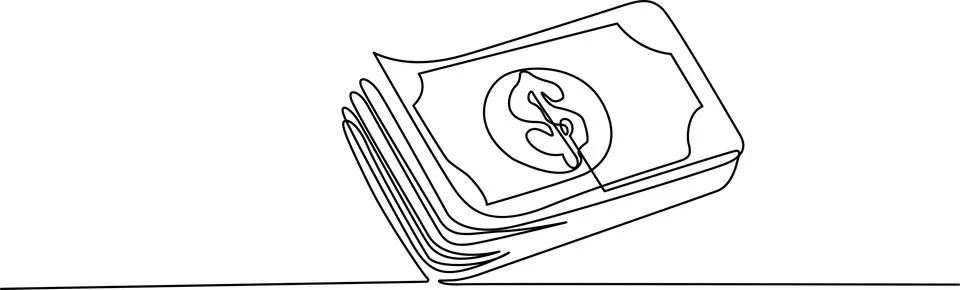 Stack of dollar bills with dollar sign icon Vector Stock Illustration