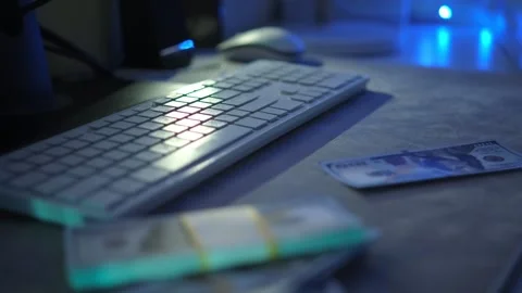 Stack Of Dollar Bills Falling. 4K Video stock 252865725