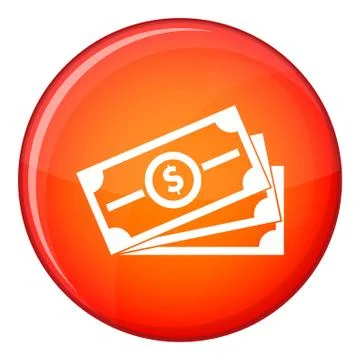 Stack of dollar bills icon, flat style Stock Illustration
