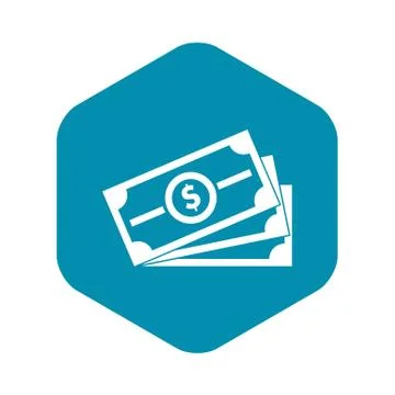 Stack of dollar bills icon, simple style Stock Illustration