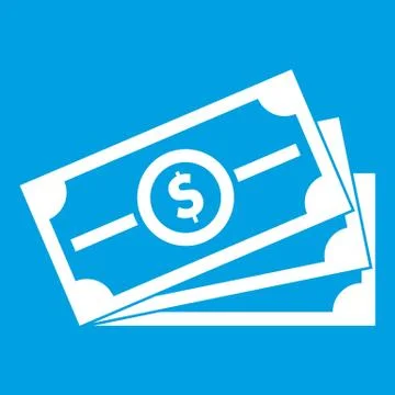 Stack of dollar bills icon white Illustrazione stock