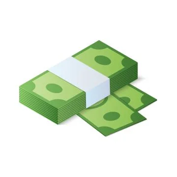 Stack of dollar bills. Isometric vector illustration Stock Illustration
