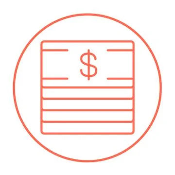Stack of dollar bills line icon Illustrazione stock