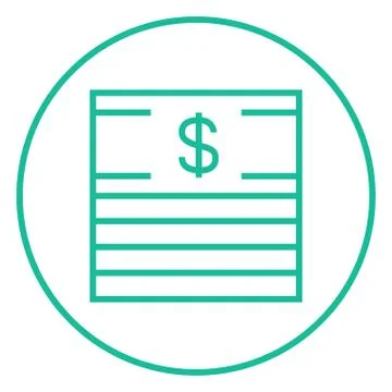 Stack of dollar bills line icon Stock Illustration